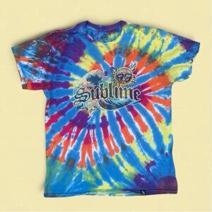 Sublime Band 4:20 Sun Multi-Color Tie Dye Swirl Graphic T-Shirt Size Medium